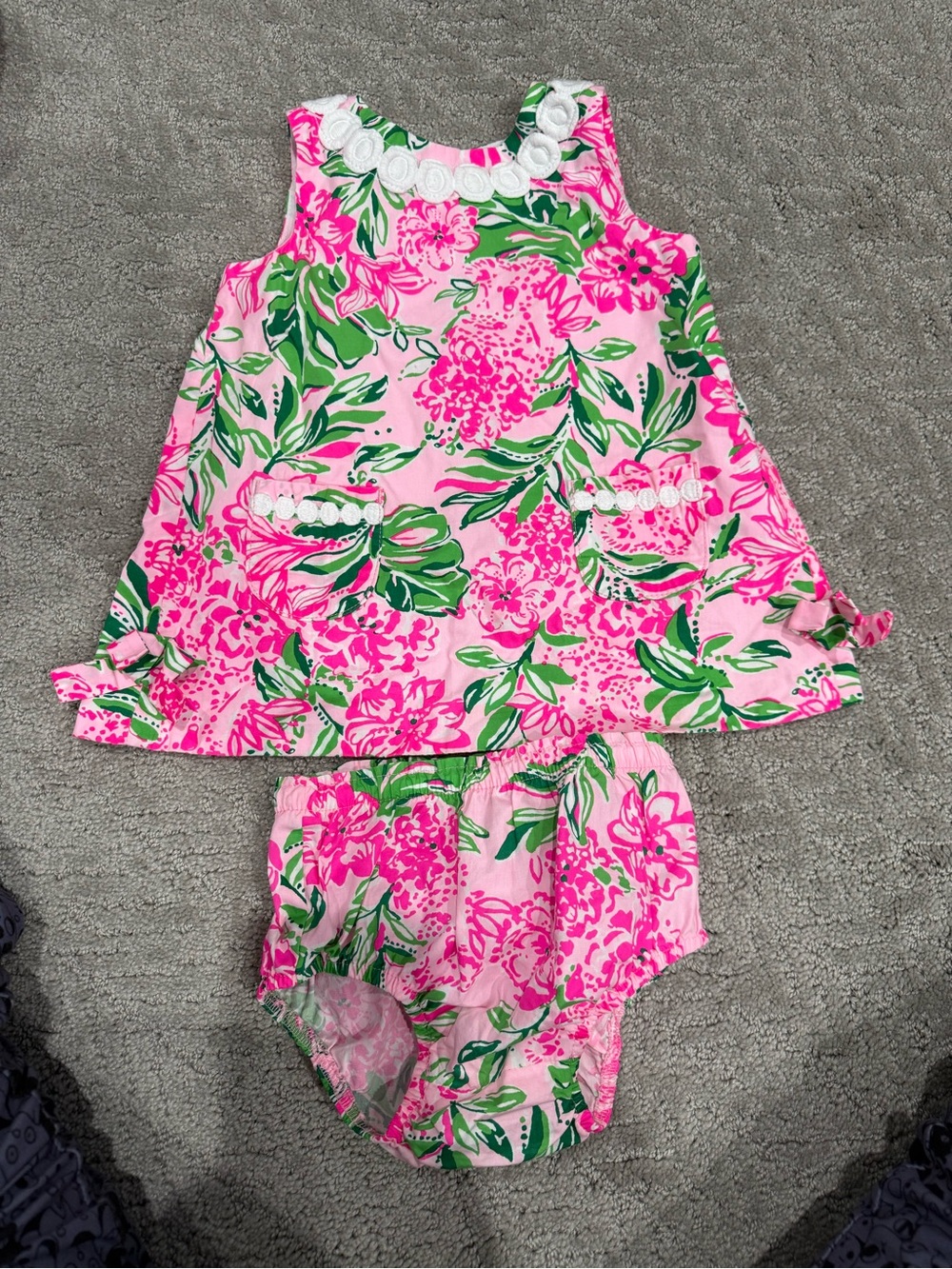 Lilly Pulitzer Pink Green Floral Two-Piece Pajama Set